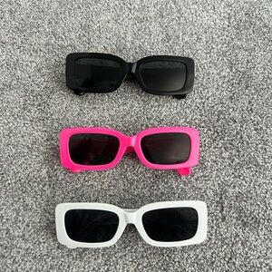 Amazon Black, Pink, and White Sunglasses Trio